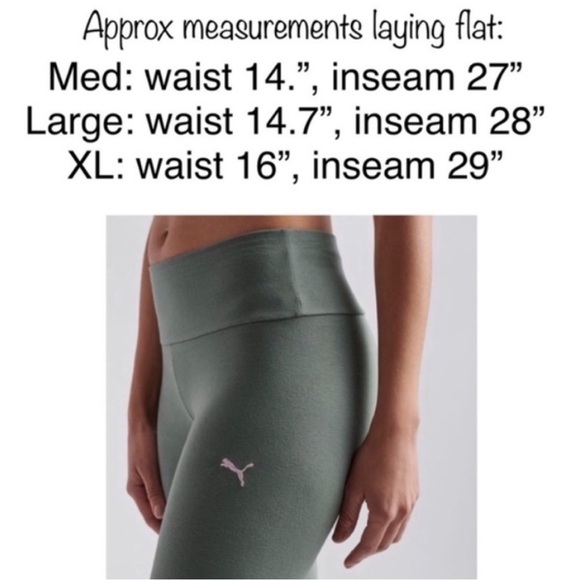 PUMA Logo Leggings in Olive Army Green NWT - Picture 4 of 13